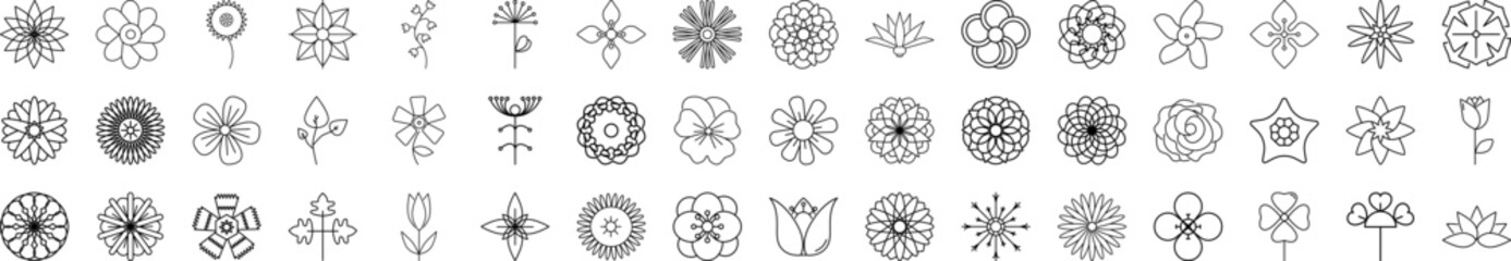Flower icon collections vector design