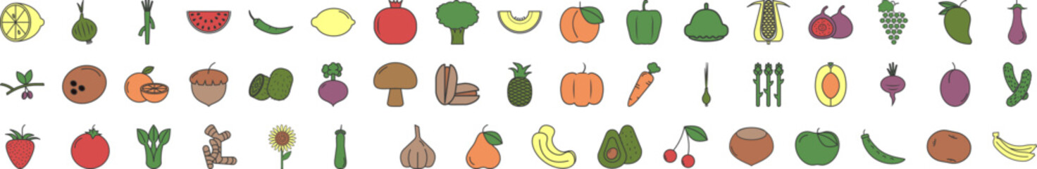 Fruit icon collections vector design