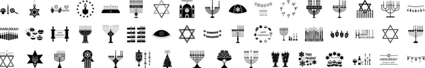 Hanukkah icon collections vector design