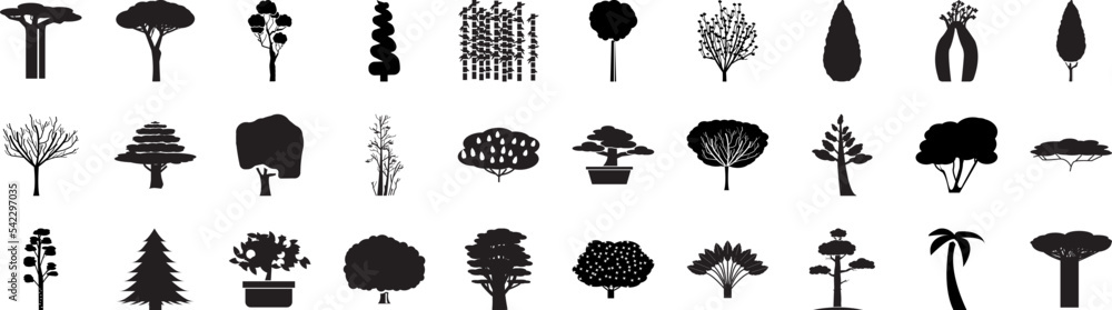 Poster tree icon collections vector design