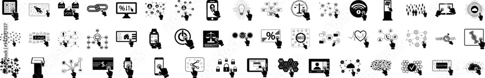 Poster touch screen icon collections vector design