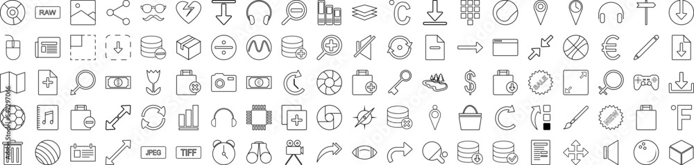 Poster web icon collections vector design