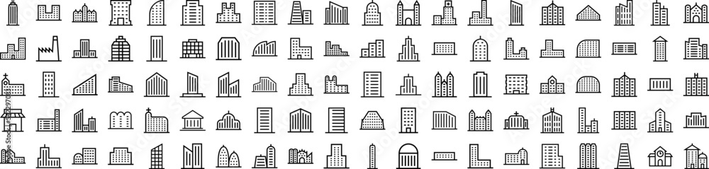 Poster building icon collections vector design