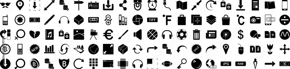 Poster web icon collections vector design