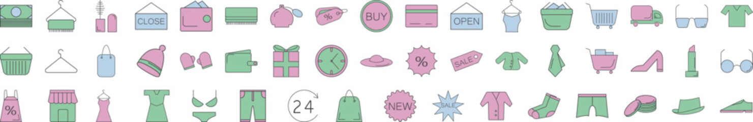 Shoppingex icon collections vector design