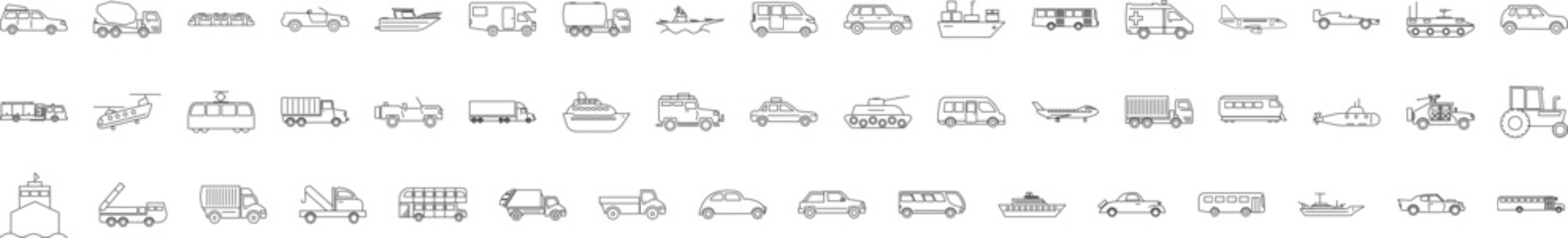 Transport icon collections vector design