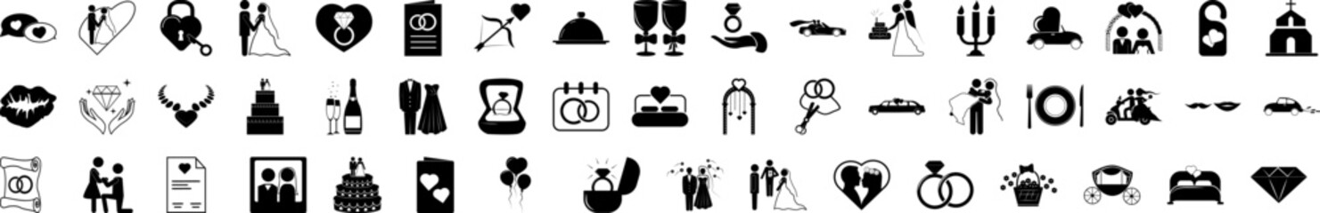 Wedding icon collections vector design
