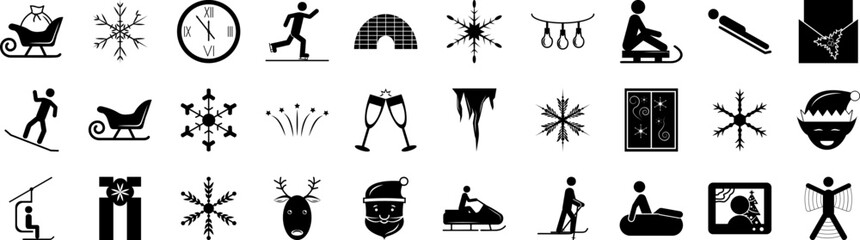 Winter icon collections vector design