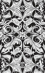 Decorative black and white gothic ornament, base for tattoo