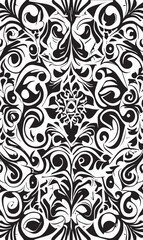 Decorative black and white gothic ornament, base for tattoo