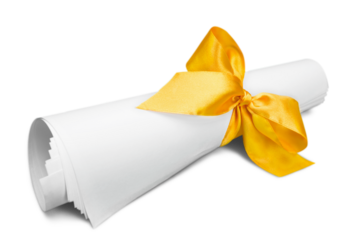 Document with Yellow Ribbon