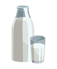 milk bottle and glass