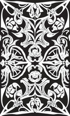 Decorative black and white gothic ornament, base for tattoo