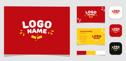 Template Logo Creative Initial Biscuit, crunch, crispy, snack shape concept. Creative Template with color pallet, visual branding, business card and icon.