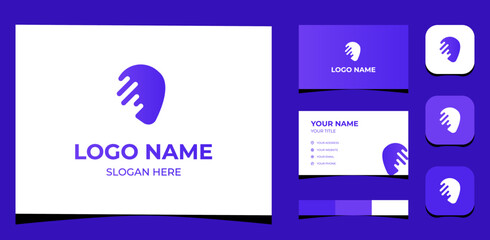 Template Logo Creative Human head, digital, data, technology concept. Creative Template with color pallet, visual branding, business card and icon.