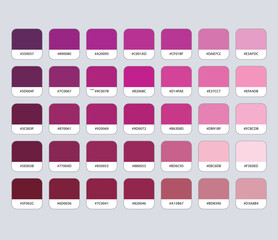 Violet color palette with hex