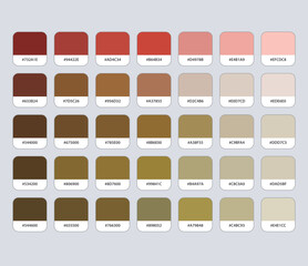 Brown and ocher color palette with hex