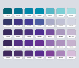 Blue and purple color palette with hex