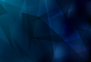 Dark BLUE vector template with crystals, triangles.