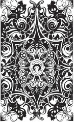Decorative black and white gothic ornament, base for tattoo