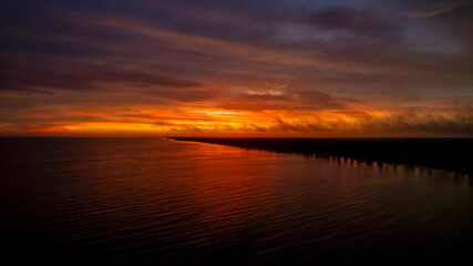 Fototapeta na wymiar The Sun Rises On The Pacific Ocean In Baja California