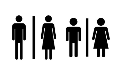 Toilet icon vector for web and mobile app. Girls and boys restrooms sign and symbol. bathroom sign. wc, lavatory