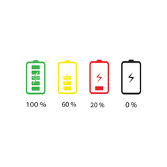 battery charge level indicator icon vector.