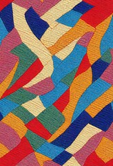 Fototapeta premium multi colored embroidery sketch ornamental all over base background repeat pattern geometrical texture border necklines ethnic tribal seamless design