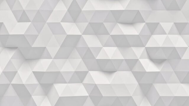 Abstract low poly surface motion background. Moving polygonal plane. Loop