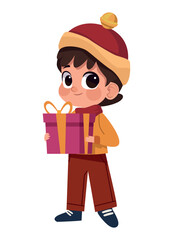 little boy with gift