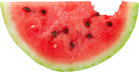 Bitten Slice of Watermelon - Isolated