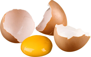 Eggs food isolated protein broken eggs yolk cracked eggs