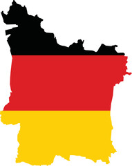 Simple flat blank vector flag map of the German regional capital city of ERLANGEN within the flag of GERMANY