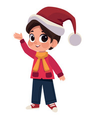little boy wearign santa hat
