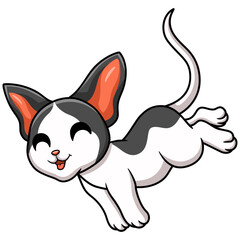 Cute oriental cat cartoon jumping