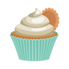 sweet cupcake with cookie