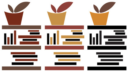 Bookshelves with a plant