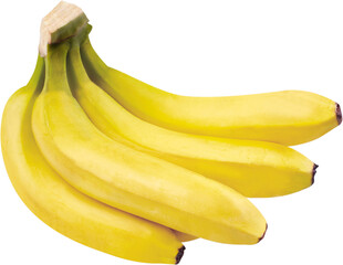 Fresh ripe bananas on white background