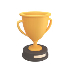 3d golden trophy Awards for winners of sports events success concept