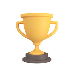 3d golden trophy Awards for winners of sports events success concept