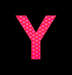 Alphabet letter Y - Silicone background with red hexagons