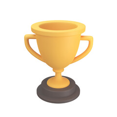 3d golden trophy Awards for winners of sports events success concept