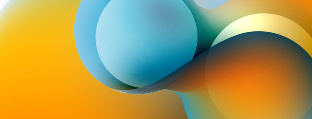 Fluid abstract background, round shapes and circle flowing design for wallpaper, banner, background or landing