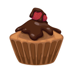 sweet cupcake with strawberry