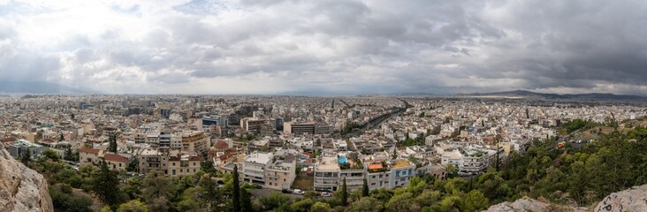 Fototapeta na wymiar Aerial panorama view of Athens 