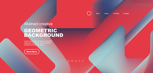 Abstract trendy geometric patterns poster with fluid color triangles and other geometric shapes. Vector illustration for wallpaper, banner, background, leaflet, catalog, cover, flyer © antishock