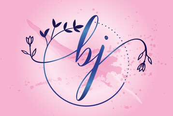 Initial bj feminine logo design template