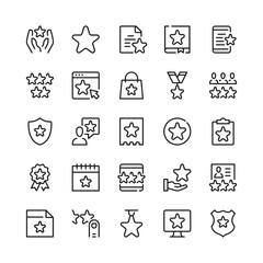 Stars line icons. Outline symbols. Vector line icons set