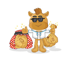 horse rich arabian mascot. cartoon vector