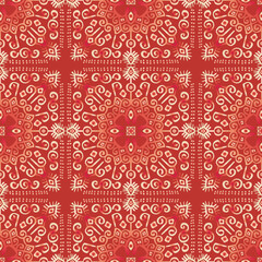 Line art Seamless Pattern Ethnic Aztec Mandala